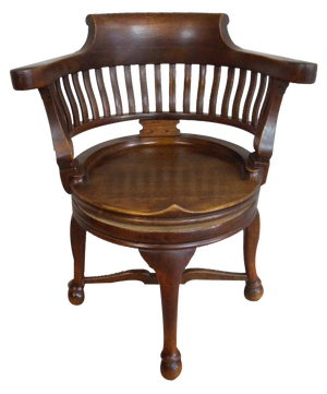 Captain's Swivel Desk Chair in Oak, England, 1900s