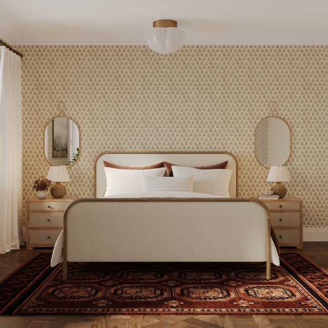 The Hatia Basketweave Panel Bed brings effortless warmth and thoughtful detail to your bedroom. Its upholstered headboard...