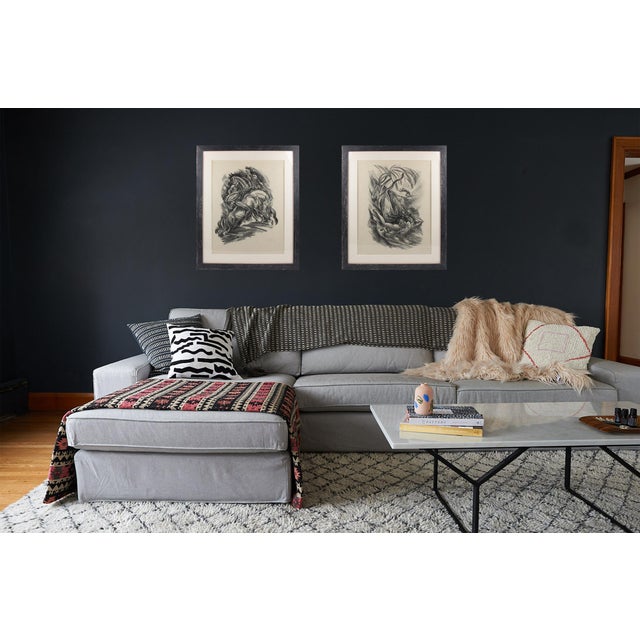 Art Deco Fantasy Charcoal Drawing Lithograph Print by Adolf Uzarski, 1919 For Sale - Image 13 of 13