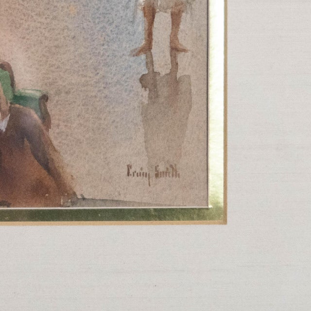 Signed Mid 20th Century Framed Fine Art Nude Figurative Watercolor on Paper by Craig Smith For Sale In Tulsa - Image 6 of 10