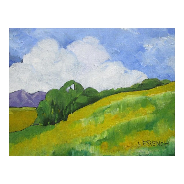 Wild Yellow Mustard Lynne French California Landscape 8x10 Oil For Sale