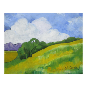 Wild Yellow Mustard Lynne French California Landscape 8x10 Oil