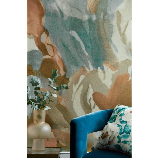Harlequin Harlequin Foresta Wallpaper in Baked Terracotta/Cerulean - a Sample For Sale - Image 4 of 4