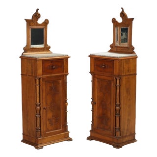 Late 19th Century Walnut Nightstands, Set of 2 For Sale