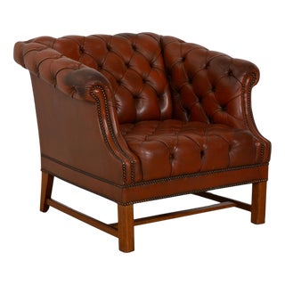 Chesterfield Club Chair in Leather For Sale