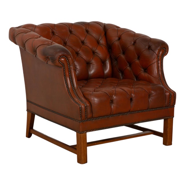 Chesterfield Club Chair in Leather For Sale