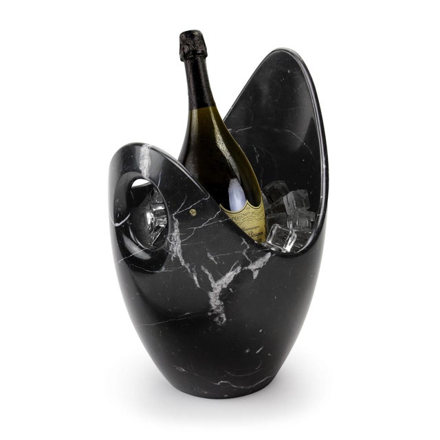 Champagne Champagne Cooler in Marquina Marble by Barberini & Gunnell For Sale - Image 8 of 12
