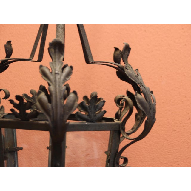 Height-Adjustable French Lantern with Acanthus Leaves, 1920s For Sale - Image 12 of 15