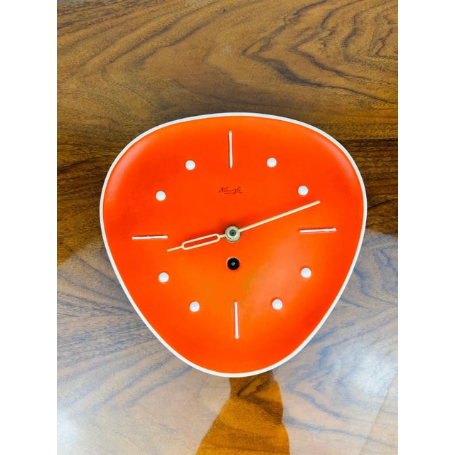 Wall Clock in Ceramic Teardrop Shape from Kienzle, 1950s For Sale - Image 4 of 8
