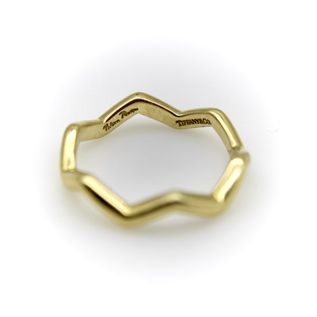 Vintage 18k Gold Tiffany & Co. Zig Zag Paloma Picasso Ring, Size 7.5 For Sale - Image 11 of 11