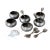 1920s Art Deco French A. E. Chanal Pewter Salt Cellars - Set of 6 For Sale