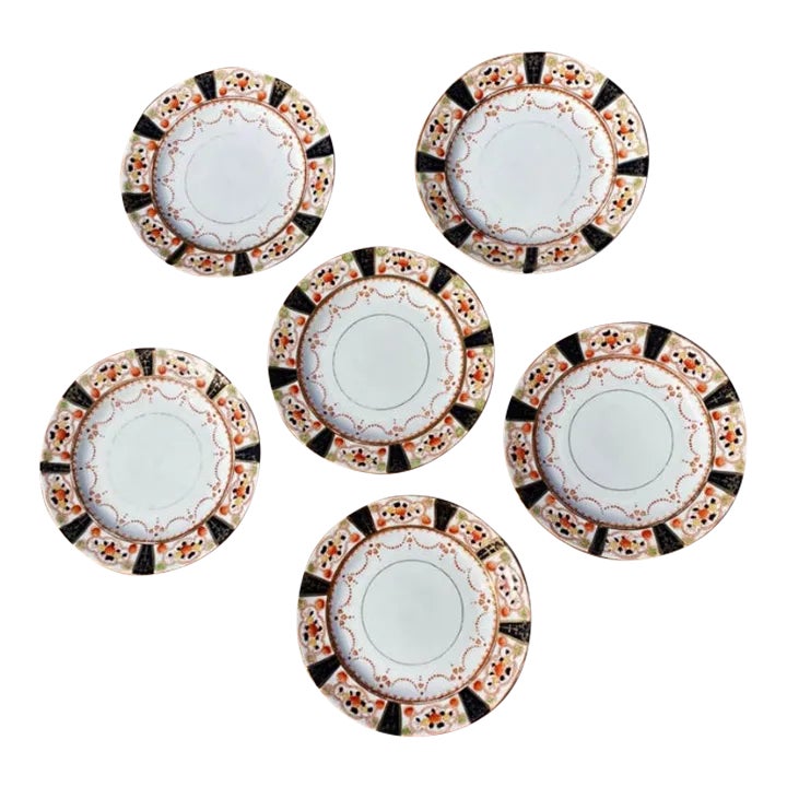 Antique Mayer & Sherratt Melba China Cake Plates- Set of 6 | Chairish