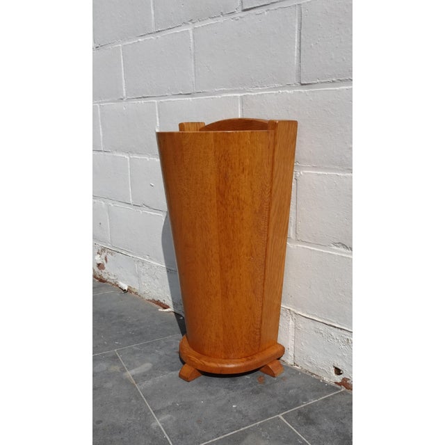 Mid-Century Danish Oak Wall Umbrella Stand, 1970s, in Very Good conditions. Designed 1970 to 1979