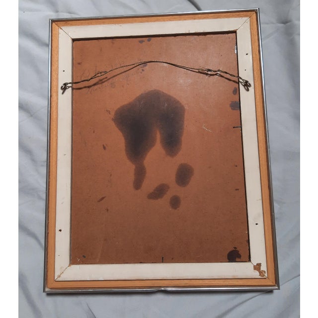 Mixed Media Painting Woman of Spain in the Rain For Sale - Image 4 of 7