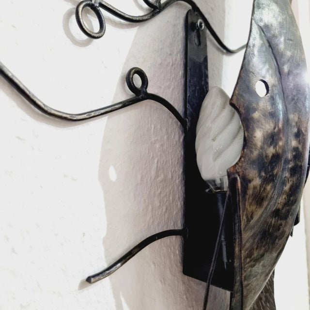 Vintage Industrial Fish Wall Lamp For Sale - Image 6 of 14
