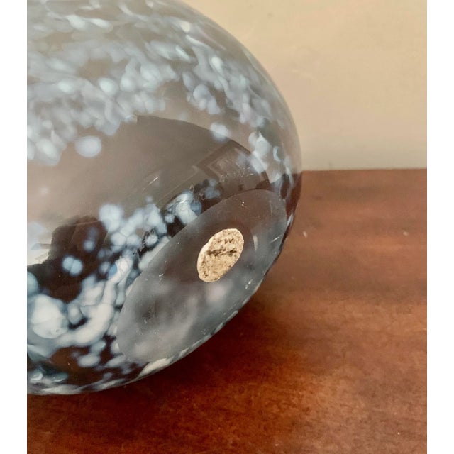 Modern Minimalist Studio Grayish Blue Glass Vase - Signed For Sale In San Diego - Image 6 of 9