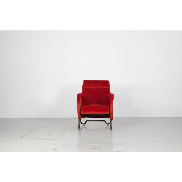 Set of two armchairs from the original seating in the Rai Auditorium in Turin. These were designed in 1952 by Carlo...