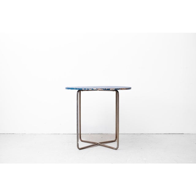 Blue Vintage Bauhaus Tubular Steel Table by Marcel Breuer for Robert Slezak, CZK, 1930 For Sale - Image 8 of 17