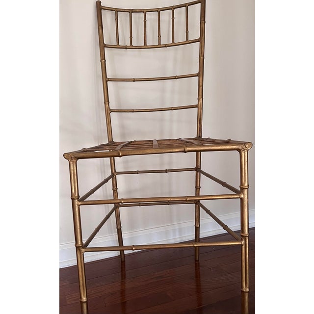 Vintage Gilt Iron Faux Bamboo Chair Made in Spain For Sale - Image 12 of 12