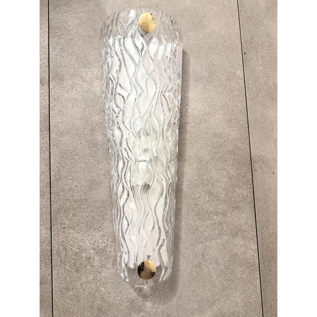 Monumental Clear Murano Glass Wall Sconces by Simoeng, Set of 2 For Sale - Image 8 of 9