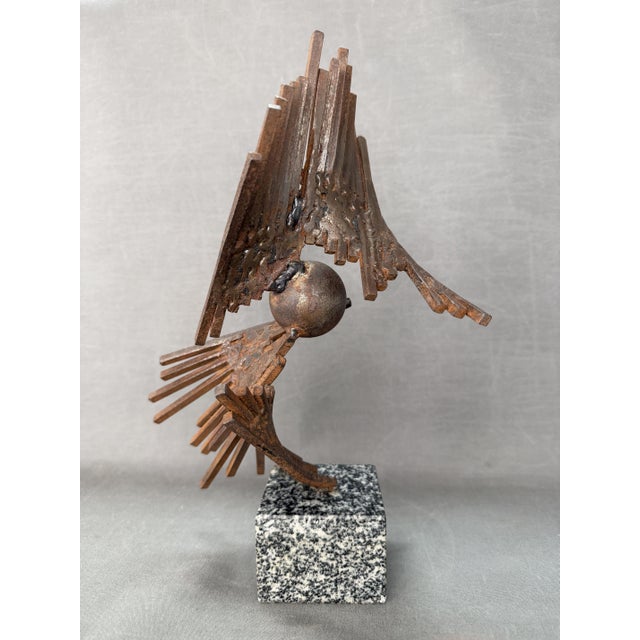 Sergio Castillo Mandiola, Abstract Sculpture, Chile, 1980s, Iron on Granite Base For Sale - Image 10 of 11