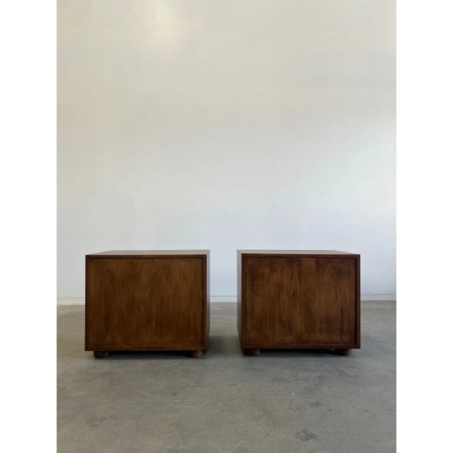 W30 D20 H26 Drawers W25.5 D17 H8.75 Handcrafted cube nightstands in solid mahogany. Units have Solid wood construction and...