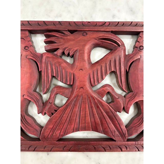 Figurative Vintage Animalia Hand Carved Wooden Wall Art For Sale - Image 3 of 6