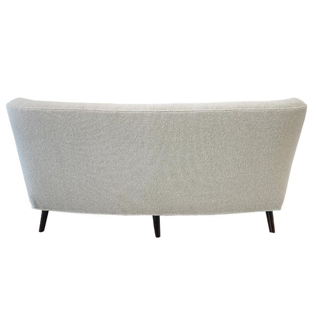 Wood 1940s Danish Modern Sofa by Alfred Christensen in Ivory Bouclé For Sale - Image 7 of 18