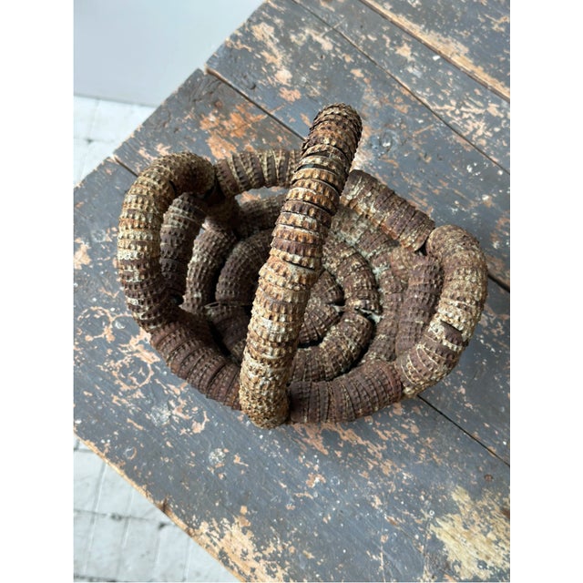 Vintage Folk Art Bottle Cap Sculptural Basket, Circa 1930s-40s For Sale - Image 11 of 15