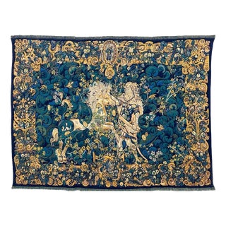 Vintage French Aubusson Style Jacquard Tapestry with Hercules and Diomedes, 1970s For Sale