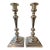 Monumental Pair of Substantial Silver-Plated Standing Floor Candlesticks - 25" Tall For Sale