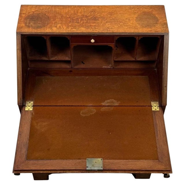 Antique Early 20th Century English Edwardian Golden Oak Bureau For Sale - Image 5 of 14