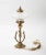 A cast brass table lamp with cherub figure with frosted and clear glass shade, circa 1950, Spain. The lamp has 1 light...