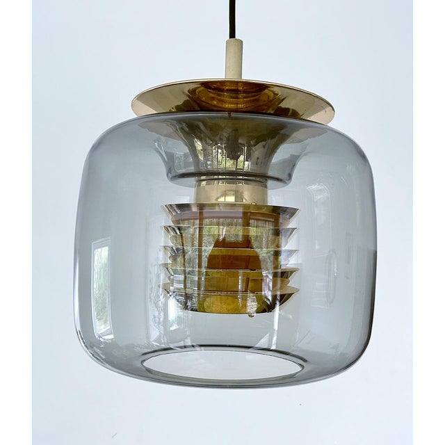 1970s Vintage Gilded Glass Pendant Light from Erco, 1970s For Sale - Image 5 of 13