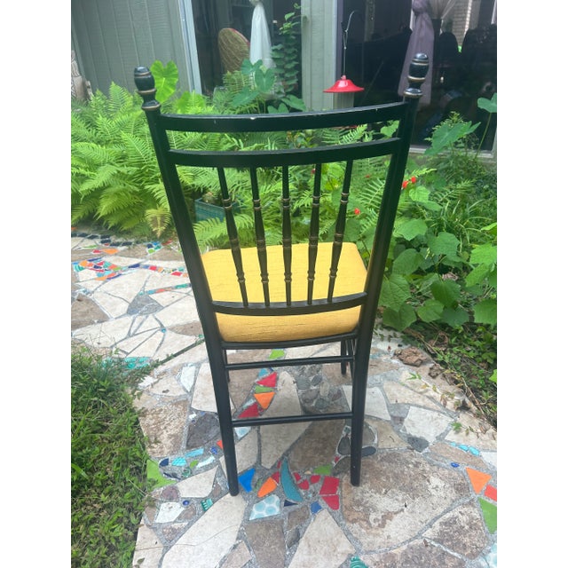 Beautiful 1960's Regency Side Chair in Black and Gold from the Tell City Chair Company Ebonized black wood finish with...