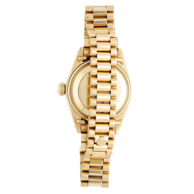 Brown Vintage Rolex 6917 Datejust Presidential 26mm Brown Diamond Dial Gold Watch For Sale - Image 8 of 17