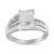A sparkling cluster of princess cut diamonds take the spotlight in this elegant 10k white gold ring. The ring band splits...