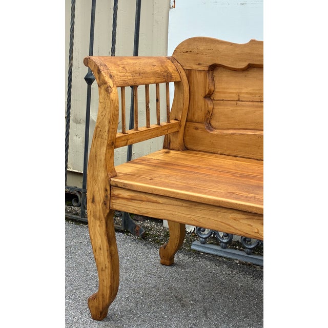 1910s Pine Bench or Settle For Sale - Image 5 of 14