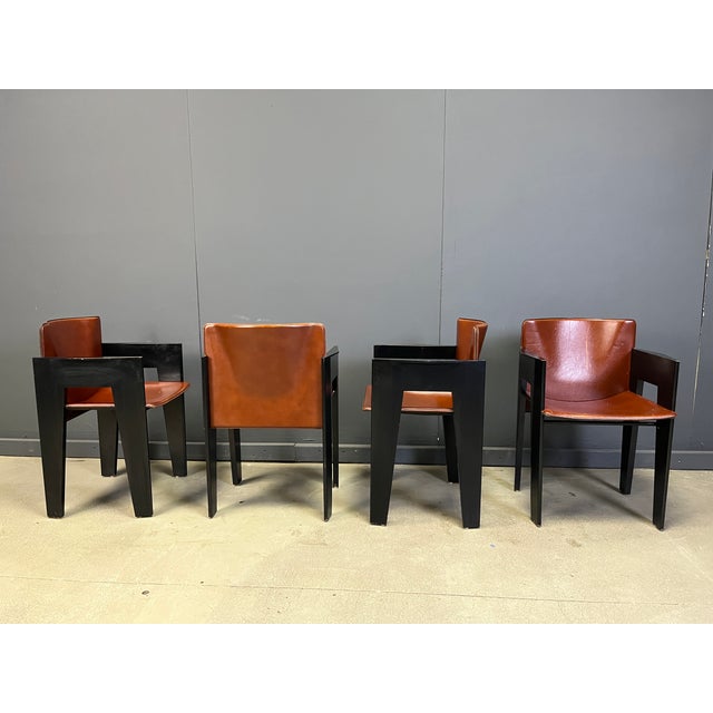 1980s Vintage Armchairs by Arnold Merckx for Arco, 1980s, Set of 4 For Sale - Image 5 of 15