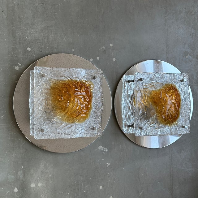 AVMazzega Mid-Century Italian Murano Glass Flush Mount attributed to Mazzega, 1970s For Sale - Image 4 of 17