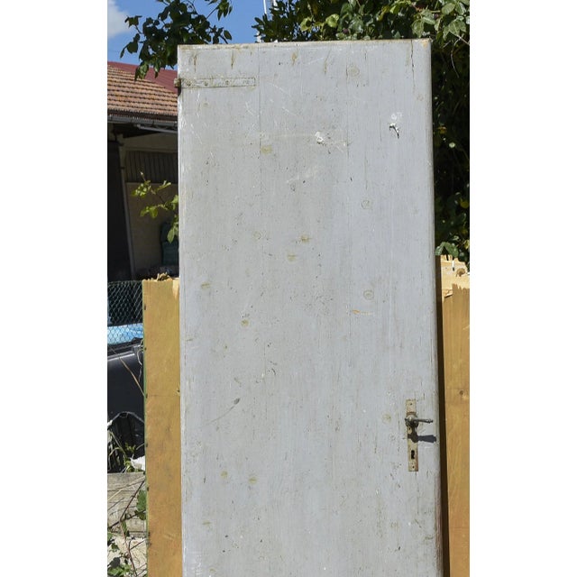 Italian Gray Painted Door, 1900 For Sale - Image 6 of 7