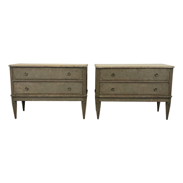 Gustavian-Style Chests of Drawers, Set of 2 For Sale