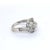 14k White Gold Diamond Three-Stone Engagement Ring - Size 7 For Sale - Image 10 of 11