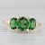 1.69ctw Green Chrome Diopside Diamond 3-Stone Ring 18k Yellow Gold Size 7.5 For Sale - Image 4 of 8