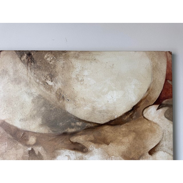 Wood 1980s Large Vintage Expressionist Abstract Acrylic on Canvas Painting – Signed For Sale - Image 7 of 11