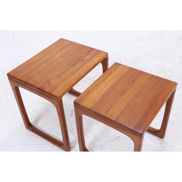1970s Mid-Century Danish Square Wooden Nesting Tables, 1960s, Set of 2 For Sale - Image 5 of 12