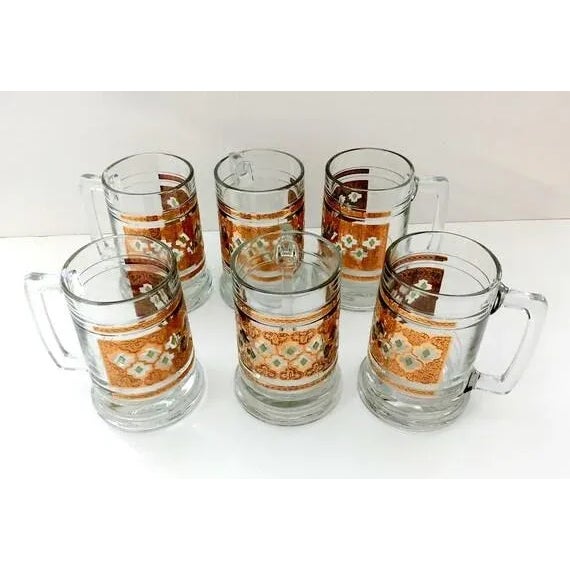 Mid-Century Modern Set of 6 Culver Valencia Mid Century Modern Beer Steins For Sale - Image 3 of 5
