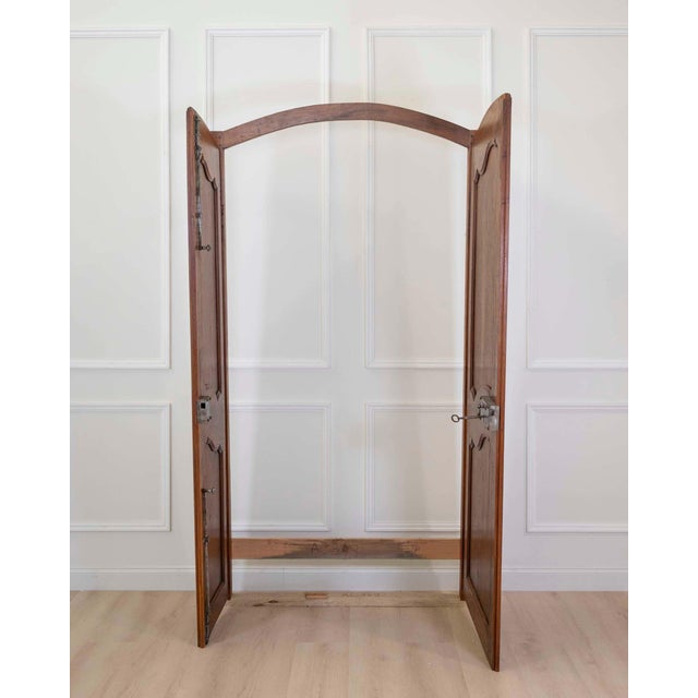 French 19th Century Louis XV Style Walnut Double Communication Doors For Sale - Image 3 of 9