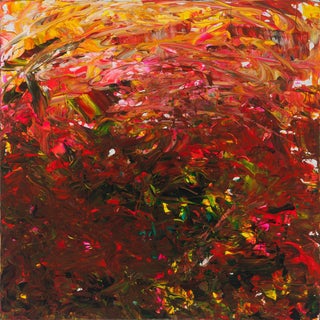 Leila Pinto "Exuberance vs. Uncertainty" Acrylic Painting on Canvas For Sale