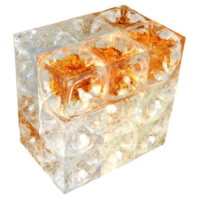 Sculptural Poliarte Table Lamp in Glass Cubes attributed to Albano Poli, 1960s For Sale - Image 8 of 18